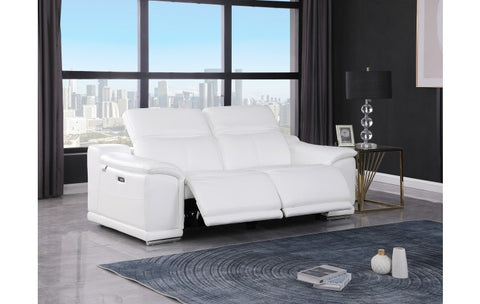 9762 DivanItalia White Top Grain Italian Leather Modular LoveseatModel:  9762-WHITE-2.2-HT