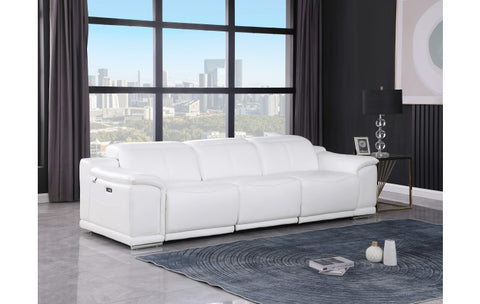 9762 DivanItalia White 3-Piece Modular Power Reclining Sofa – Top Grain Italian LeatherModel:  9762-WHITE-3.3-HT
