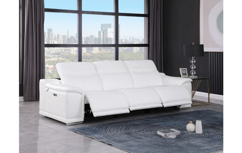 9762 DivanItalia White 3-Piece Modular Power Reclining Sofa – Top Grain Italian LeatherModel:  9762-WHITE-3.3-HT