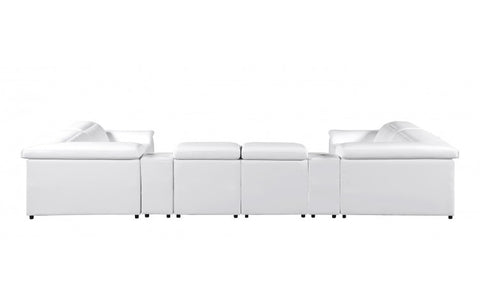 9762 DivanItalia White 8-Piece Sectional – Top Grain Italian Leather with 2 Power Recliners and 2 ConsolesModel:  9762-WHITE-8PC-2PWR-U-SECTIONAL-GROUP