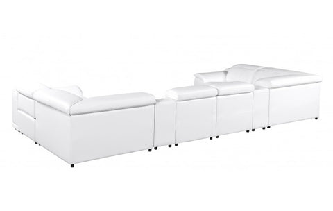 9762 DivanItalia White 8-Piece Sectional – Top Grain Italian Leather with 2 Power Recliners and 2 ConsolesModel:  9762-WHITE-8PC-2PWR-U-SECTIONAL-GROUP