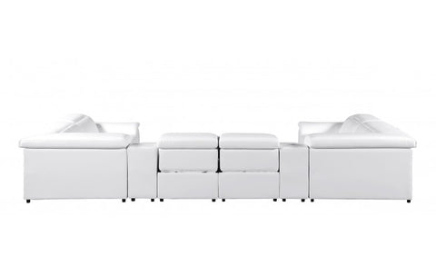 9762 DivanItalia White 8-Piece Sectional – Top Grain Italian Leather with 4 Power Recliners and 2 ConsolesModel:  9762-WHITE-8PC-4PWR-U-SECTIONAL-GROUP