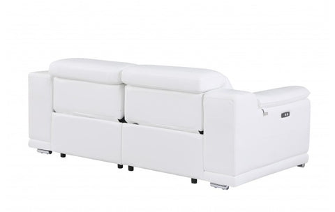 9762 DivanItalia White Top Grain Italian Leather Modular LoveseatModel:  9762-WHITE-2.2-HT