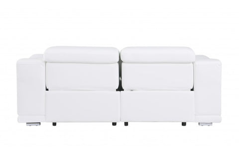 9762 DivanItalia White Top Grain Italian Leather Modular LoveseatModel:  9762-WHITE-2.2-HT