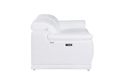 9762 DivanItalia White Top Grain Italian Leather Modular LoveseatModel:  9762-WHITE-2.2-HT