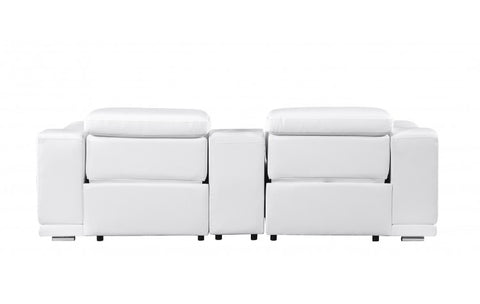 9762 DivanItalia White Modular Power Reclining Loveseat – Top Grain Italian LeatherModel:  9762-WHITE-3.2-HT