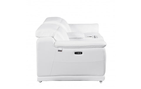9762 DivanItalia White Modular Power Reclining Loveseat – Top Grain Italian LeatherModel:  9762-WHITE-3.2-HT