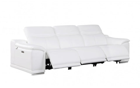 9762 DivanItalia White 3-Piece Modular Power Reclining Sofa – Top Grain Italian LeatherModel:  9762-WHITE-3.3-HT