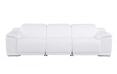 9762 DivanItalia White 3-Piece Modular Power Reclining Sofa – Top Grain Italian LeatherModel:  9762-WHITE-3.3-HT
