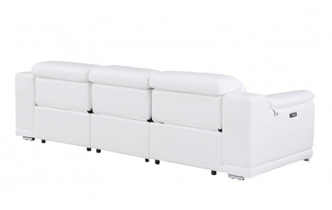 9762 DivanItalia White 3-Piece Modular Power Reclining Sofa – Top Grain Italian LeatherModel:  9762-WHITE-3.3-HT
