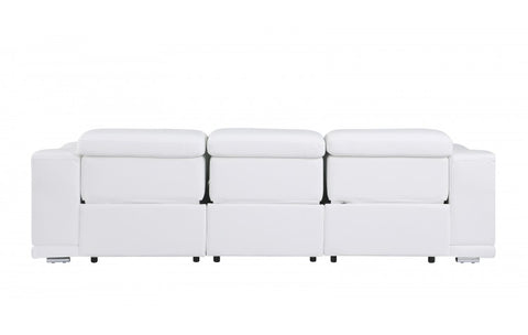 9762 DivanItalia White 3-Piece Modular Power Reclining Sofa – Top Grain Italian LeatherModel:  9762-WHITE-3.3-HT
