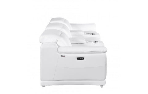 9762 DivanItalia White 5-Piece Modular Power Reclining Sofa – Top Grain Italian LeatherModel:  9762-WHITE-5.3-HT
