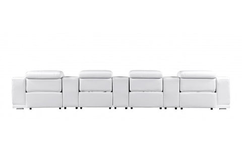 9762 DivanItalia White 7-Piece Modular Power Reclining Sofa – Top Grain Italian LeatherModel:  9762-WHITE-S-7.4-HT