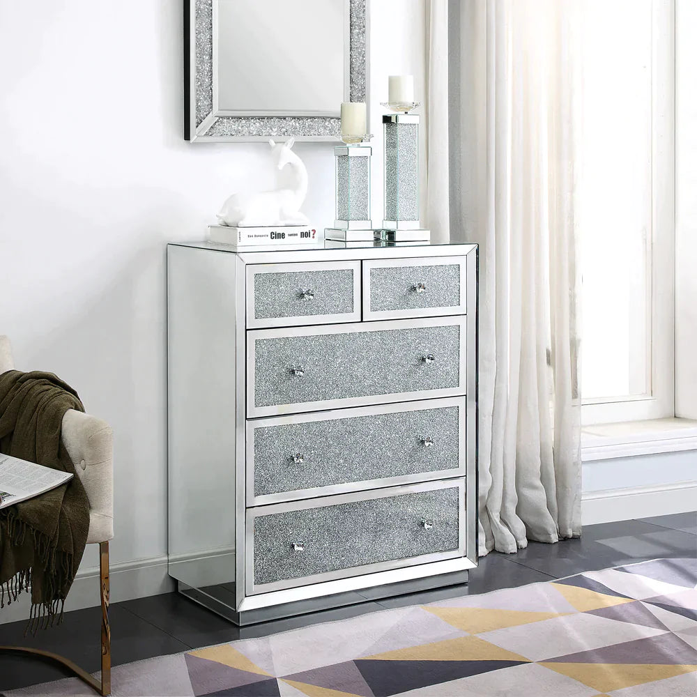 Rekha Mirrored & Faux Crystals Chest Model 97637 By ACME Furniture