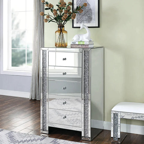 Noralie Mirrored & Faux Diamonds Chest Model 97644 By ACME Furniture