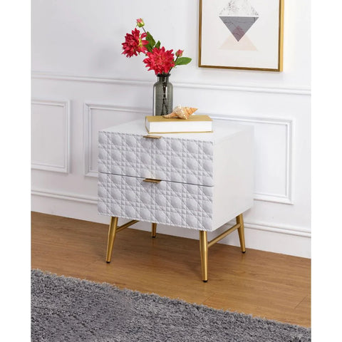 Maisey II White & Gold Nightstand Model 97671 By ACME Furniture