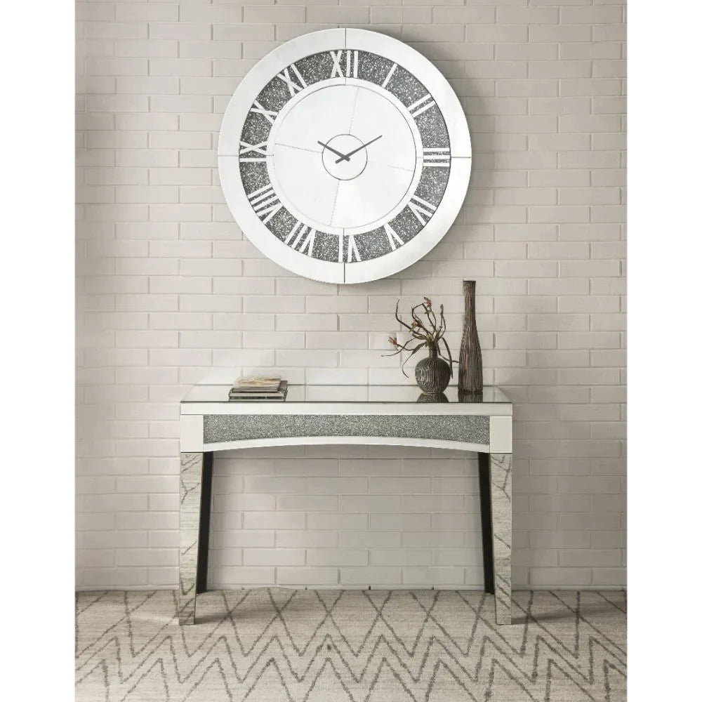 Noralie Mirrored & Faux Diamonds Wall Clock Model 97723 By ACME Furniture