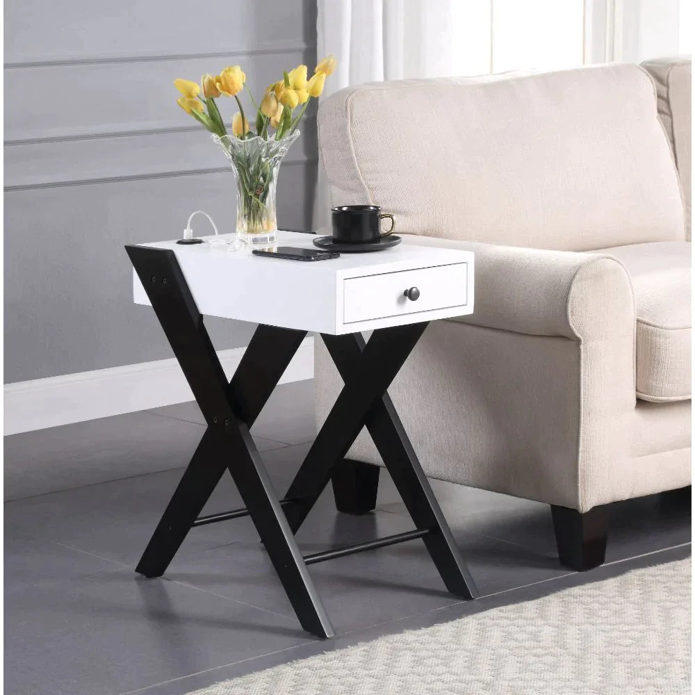 Fierce White & Black Accent Table Model 97738 By ACME Furniture