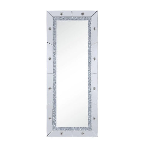 Noralie Mirrored & Faux Diamonds Accent Floor Mirror Model 97754 By ACME Furniture