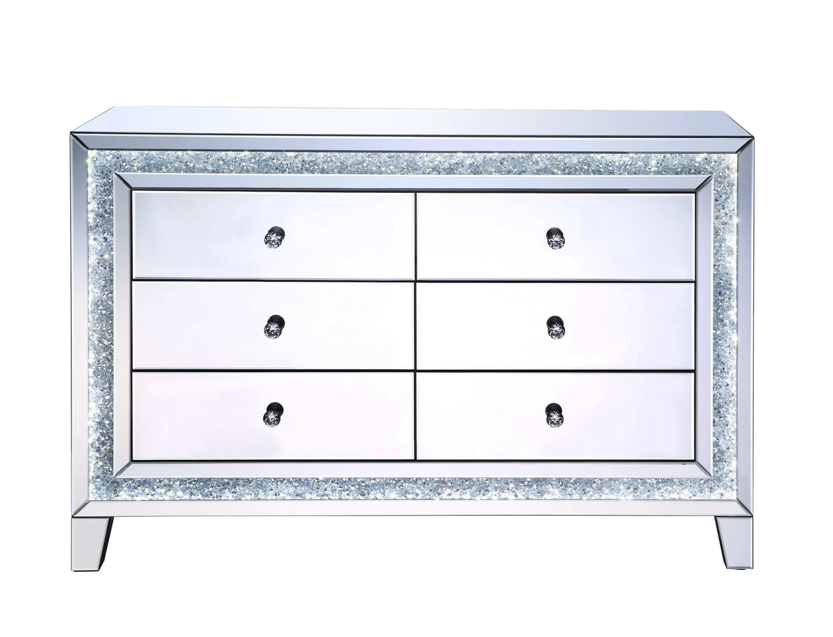 Noralie LED, Mirrored & Faux Diamonds Accent Table Model 97815 By ACME Furniture