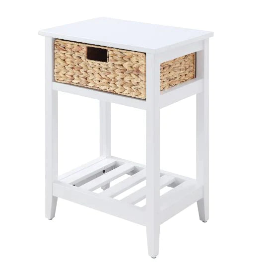 Chinu White & Natural Finish Accent Table Model 97856 By ACME Furniture
