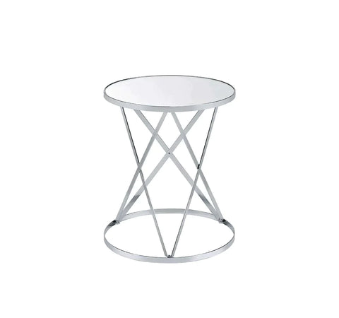 Flux Mirror & Chrome Finish Accent Table Model 97877 By ACME Furniture