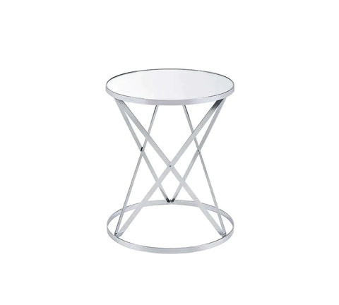 Flux Mirror & Chrome Finish Accent Table Model 97877 By ACME Furniture