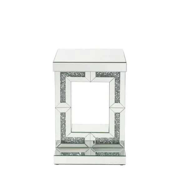 Noralie Mirrored & Faux Diamonds Accent Table Model 97933 By ACME Furniture