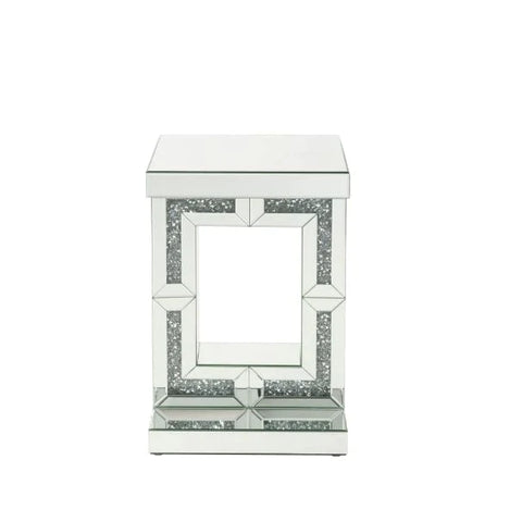 Noralie Mirrored & Faux Diamonds Accent Table Model 97933 By ACME Furniture