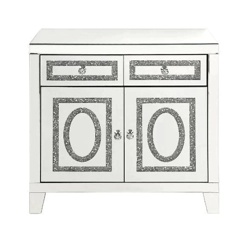 Noralie Mirrored & Faux Diamonds Cabinet Model 97952 By ACME Furniture
