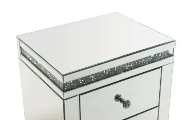 Noralie Mirroed & Faux Diamonds Accent Table Model 97954 By ACME Furniture