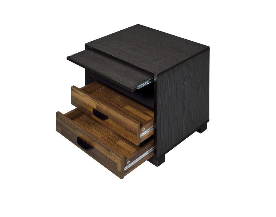 Milosh Walnut & Espresso Finish Accent Table Model 97960 By ACME Furniture