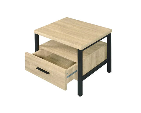 Yawan Oak & Black Finish Accent Table Model 97970 By ACME Furniture