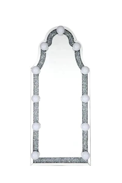 Noralie Mirrored & Faux Diamonds Accent Floor Mirror Model 97986 By ACME Furniture
