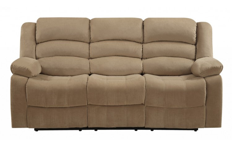 9824 Beige Microfiber Fabric Reclining SofaModel:  9824-BEIGE-S