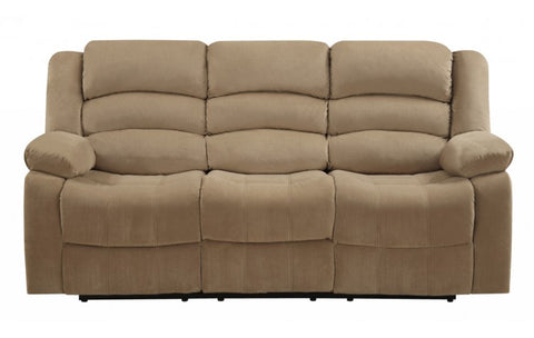 9824 Beige Microfiber Fabric Reclining SofaModel:  9824-BEIGE-S