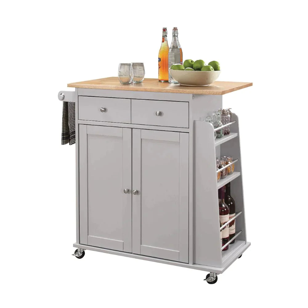 Tullarick Natural & Gray Kitchen Cart Model 98310 By ACME Furniture
