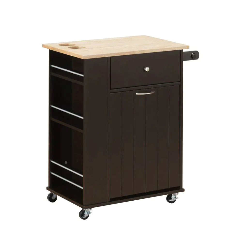 Zina Natural & Wenge Kitchen Cart Model 98392 By ACME Furniture