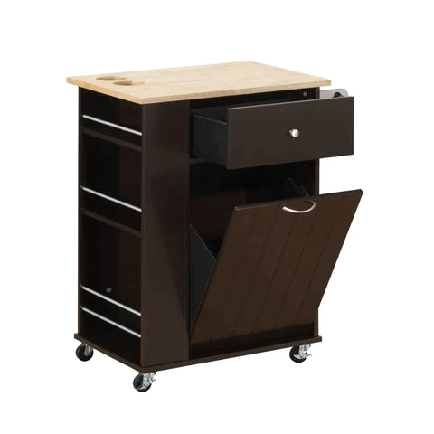 Zina Natural & Wenge Kitchen Cart Model 98392 By ACME Furniture