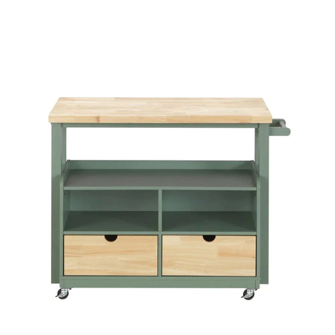 Harper Natural & Green Kitchen Cart Model 98396 By ACME Furniture