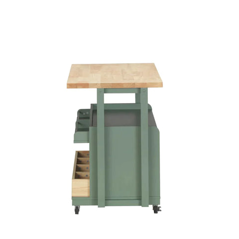 Harper Natural & Green Kitchen Cart Model 98396 By ACME Furniture