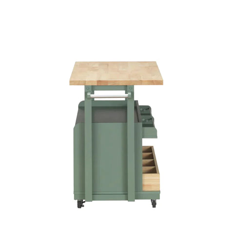 Harper Natural & Green Kitchen Cart Model 98396 By ACME Furniture
