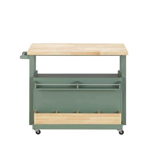 Harper Natural & Green Kitchen Cart Model 98396 By ACME Furniture