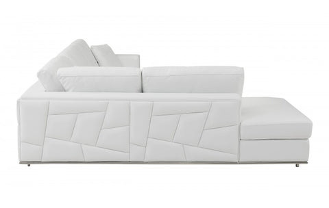 998 DivanItalia White Left Arm Facing Sectional – Top Grain Italian LeatherModel:  998-WHITE-LAF-SECT