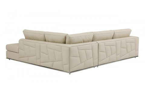 998 DivanItalia Cream Right Arm Facing Sectional – Top Grain Italian LeatherModel:  998-BEIGE-RAF-SECT