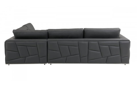 998 DivanItalia Dark Gray Right Arm Facing Sectional – Top Grain Italian LeatherModel:  998-DK_GRAY-RAF-SECT