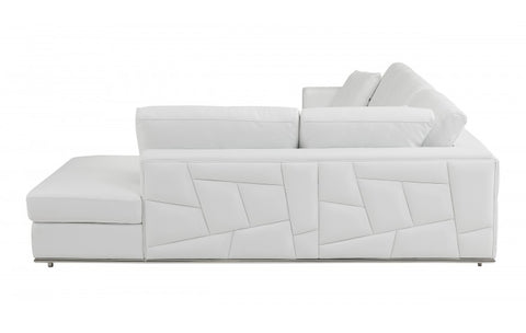 998 DivanItalia White Right Arm Facing Sectional – Top Grain Italian LeatherModel:  998-WHITE-RAF-SECT