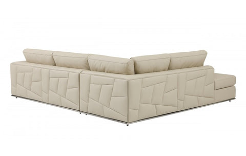 998 DivanItalia Cream Left Arm Facing Sectional – Top Grain Italian LeatherModel:  998-BEIGE-LAF-SECT