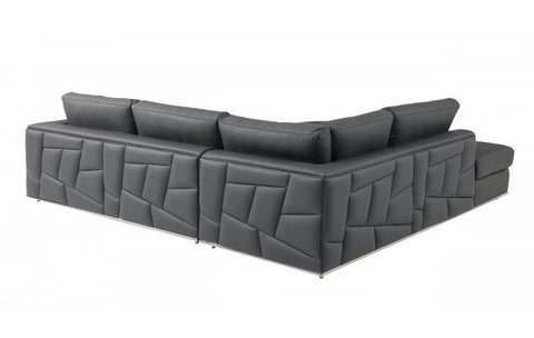 998 DivanItalia Dark Gray Left Arm Facing Sectional – Top Grain Italian LeatherModel:  998-DK_GRAY-LAF-SECT