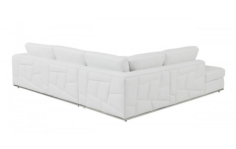 998 DivanItalia White Left Arm Facing Sectional – Top Grain Italian LeatherModel:  998-WHITE-LAF-SECT